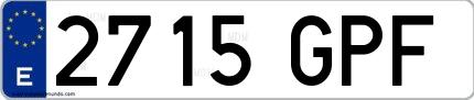 Ejemplo de matrícula española 2715 GPF