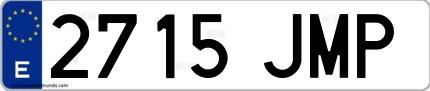 Ejemplo de matrícula española 2715 JMP