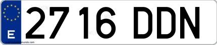 Ejemplo de matrícula española 2716 DDN