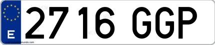 Ejemplo de matrícula española 2716 GGP