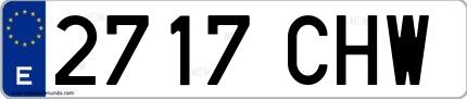 Ejemplo de matrícula española 2717 CHW