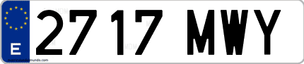 Ejemplo de matrícula de coche ordinaria 2717 MWY