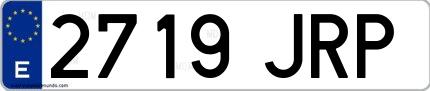 Ejemplo de matrícula española 2719 JRP