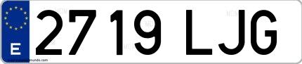 Ejemplo de matrícula española 2719 LJG