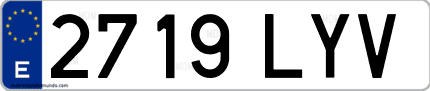 Ejemplo de matrícula de coche ordinaria 2719 LYV