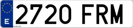 Ejemplo de matrícula de coche ordinaria 2720 FRM