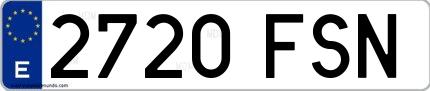 Ejemplo de matrícula española 2720 FSN