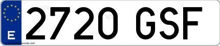 Ejemplo de matrícula española 2720 GSF