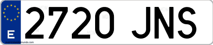 Ejemplo de matrícula de coche ordinaria 2720 JNS