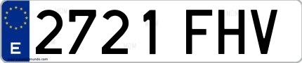 Ejemplo de matrícula española 2721 FHV