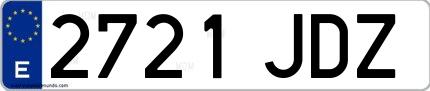Ejemplo de matrícula española 2721 JDZ