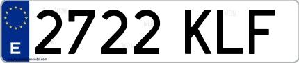 Ejemplo de matrícula española 2722 KLF