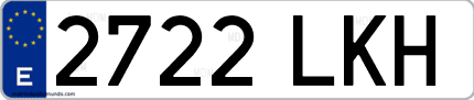 Ejemplo de matrícula de coche ordinaria 2722 LKH
