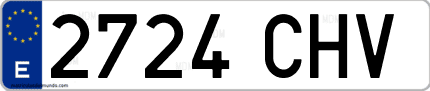 Ejemplo de matrícula de coche ordinaria 2724 CHV