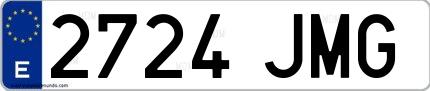 Ejemplo de matrícula española 2724 JMG