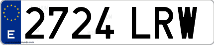 Ejemplo de matrícula de coche ordinaria 2724 LRW