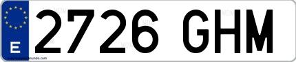 Ejemplo de matrícula española 2726 GHM