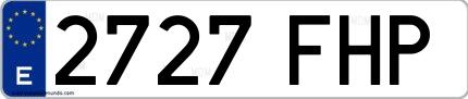 Ejemplo de matrícula española 2727 FHP