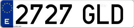 Ejemplo de matrícula española 2727 GLD