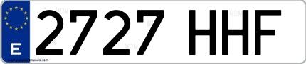 Ejemplo de matrícula española 2727 HHF
