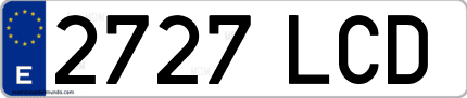 Ejemplo de matrícula de coche ordinaria 2727 LCD