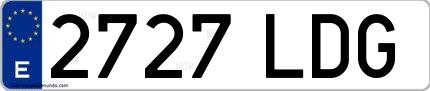 Ejemplo de matrícula española 2727 LDG