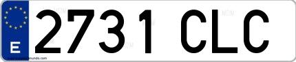 Ejemplo de matrícula española 2731 CLC
