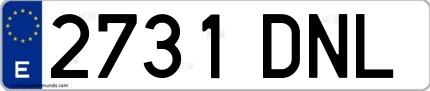 Ejemplo de matrícula española 2731 DNL