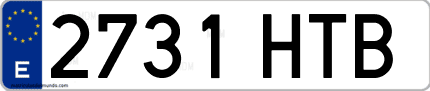 Ejemplo de matrícula de coche ordinaria 2731 HTB