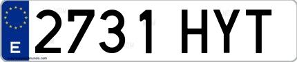 Ejemplo de matrícula española 2731 HYT