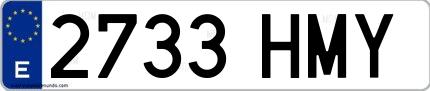Ejemplo de matrícula española 2733 HMY