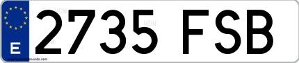 Ejemplo de matrícula española 2735 FSB