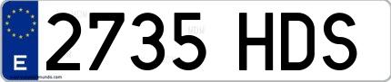 Ejemplo de matrícula española 2735 HDS