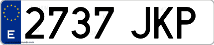 Ejemplo de matrícula de coche ordinaria 2737 JKP