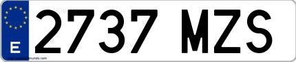 Ejemplo de matrícula española 2737 MZS