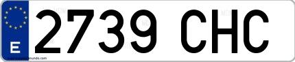 Ejemplo de matrícula española 2739 CHC