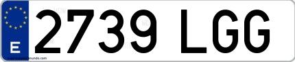 Ejemplo de matrícula española 2739 LGG