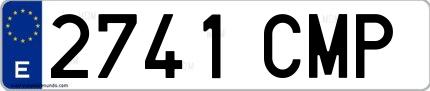 Ejemplo de matrícula española 2741 CMP