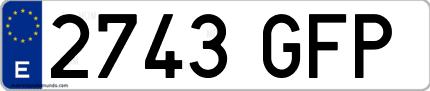 Ejemplo de matrícula de coche ordinaria 2743 GFP