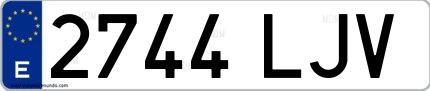 Ejemplo de matrícula española 2744 LJV