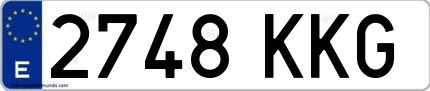 Ejemplo de matrícula española 2748 KKG