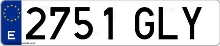 Ejemplo de matrícula española 2751 GLY