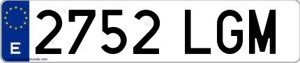 Ejemplo de matrícula española 2752 LGM