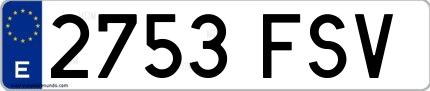 Ejemplo de matrícula española 2753 FSV