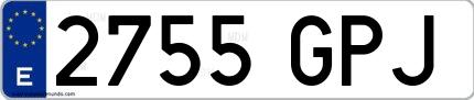 Ejemplo de matrícula española 2755 GPJ