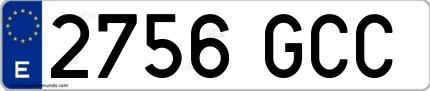 Ejemplo de matrícula española 2756 GCC