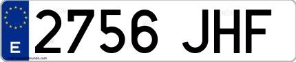 Ejemplo de matrícula española 2756 JHF