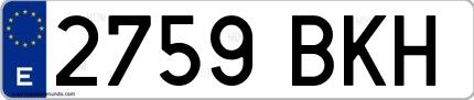 Ejemplo de matrícula española 2759 BKH
