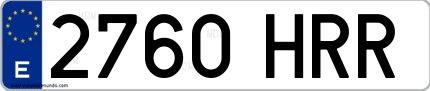Ejemplo de matrícula española 2760 HRR