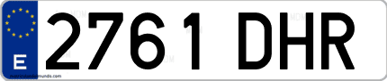 Ejemplo de matrícula de coche ordinaria 2761 DHR